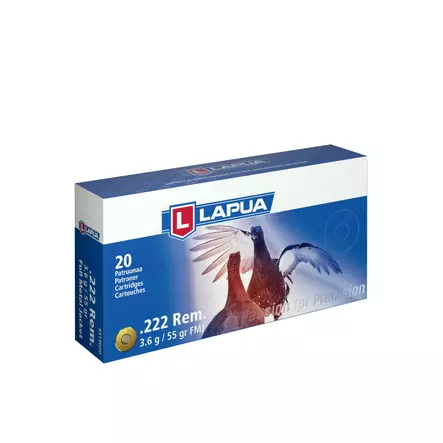 Lapua FMJ .222rem 3,6g 20kpl S569 Patruuna - Kiväärin kaliiperit .222-.243 - 6418267103640 - 1
