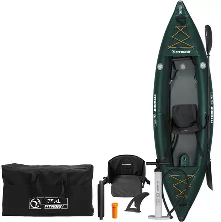 FitNord Seal One ilmatäytteinen kajakki, tummanvihreä (1-istuttava) G2 2026 - Ilmatäytteiset kajakit - KK1003867 - 1